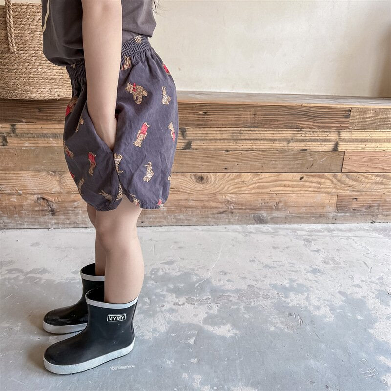 ハーフパンツ・ショートパンツ Bear Print Track Shorts くまプリント トラックショートパンツ【mh0012147】