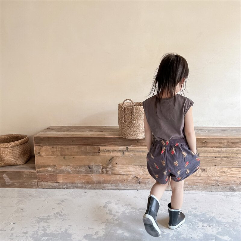 ハーフパンツ・ショートパンツ Bear Print Track Shorts くまプリント トラックショートパンツ【mh0012147】