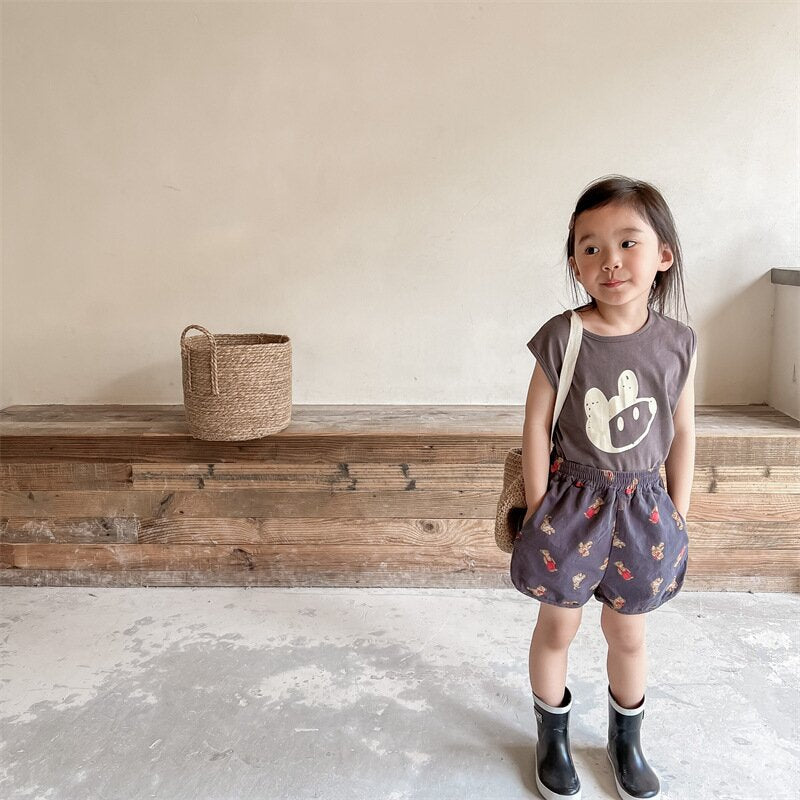 ハーフパンツ・ショートパンツ Bear Print Track Shorts くまプリント トラックショートパンツ【mh0012147】