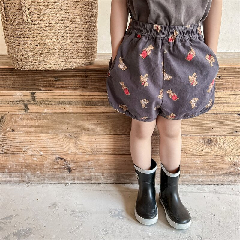 ハーフパンツ・ショートパンツ Bear Print Track Shorts くまプリント トラックショートパンツ【mh0012147】