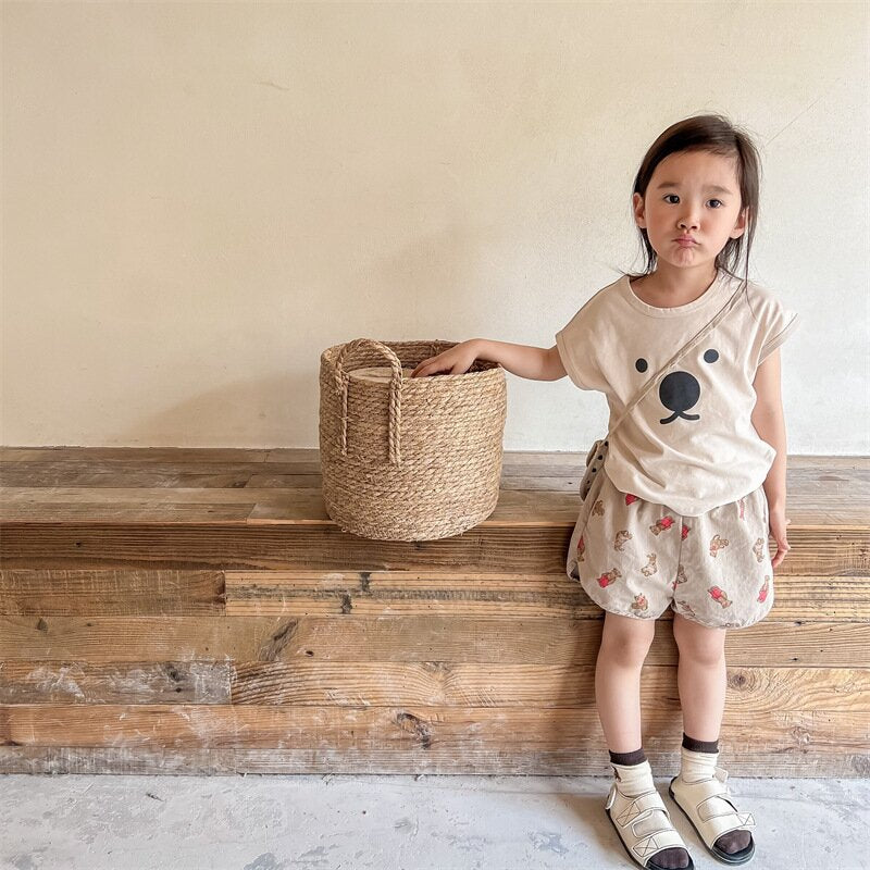 ハーフパンツ・ショートパンツ Bear Print Track Shorts くまプリント トラックショートパンツ【mh0012147】