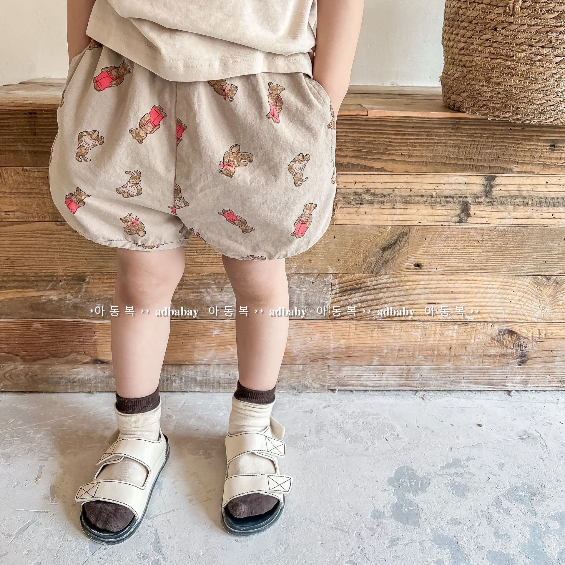 ハーフパンツ・ショートパンツ Bear Print Track Shorts くまプリント トラックショートパンツ【mh0012147】