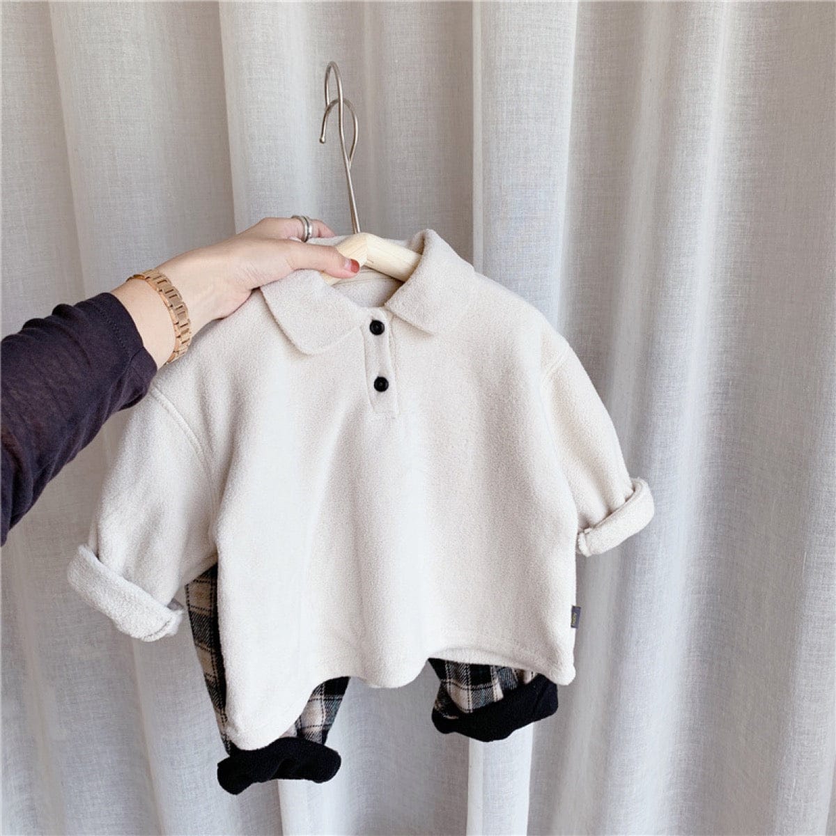 長袖シャツ・ブラウス Beige / 12M 80cm キッズ フリース ポロシャツ【mh0000267】