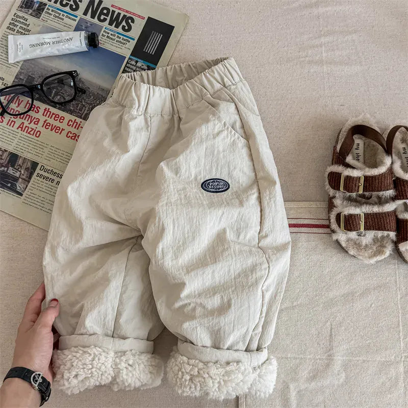 ロングパンツ・スウェットパンツ Beige / 12M  80CM キッズパンツ 裏ボアフリース防寒ロングパンツ【mh0008467】