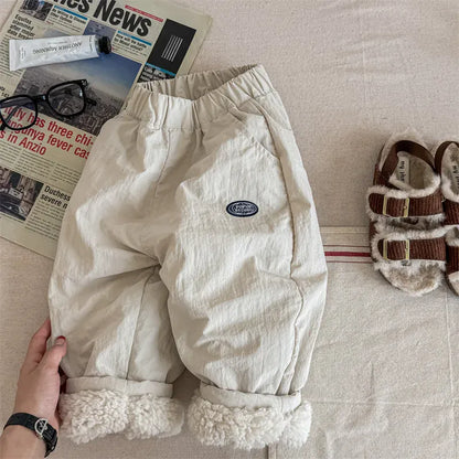 ロングパンツ・スウェットパンツ Beige / 12M  80CM キッズパンツ 裏ボアフリース防寒ロングパンツ【mh0008467】