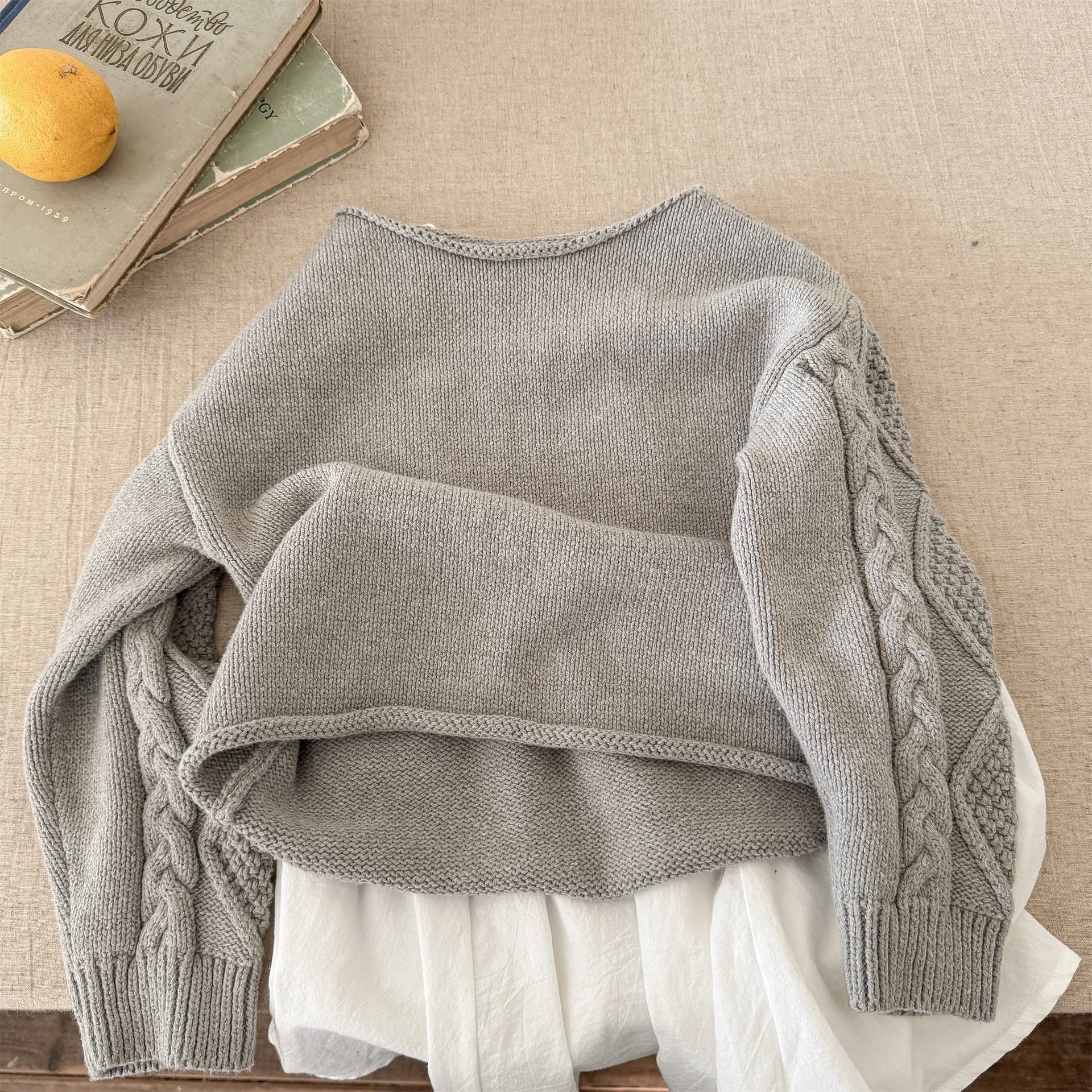 ニット・セーター Beige / 80cm カットオフニット長袖セータートップス【mh0010636】