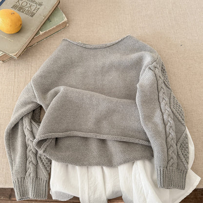 ニット・セーター Beige / 80cm カットオフニット長袖セータートップス【mh0010636】