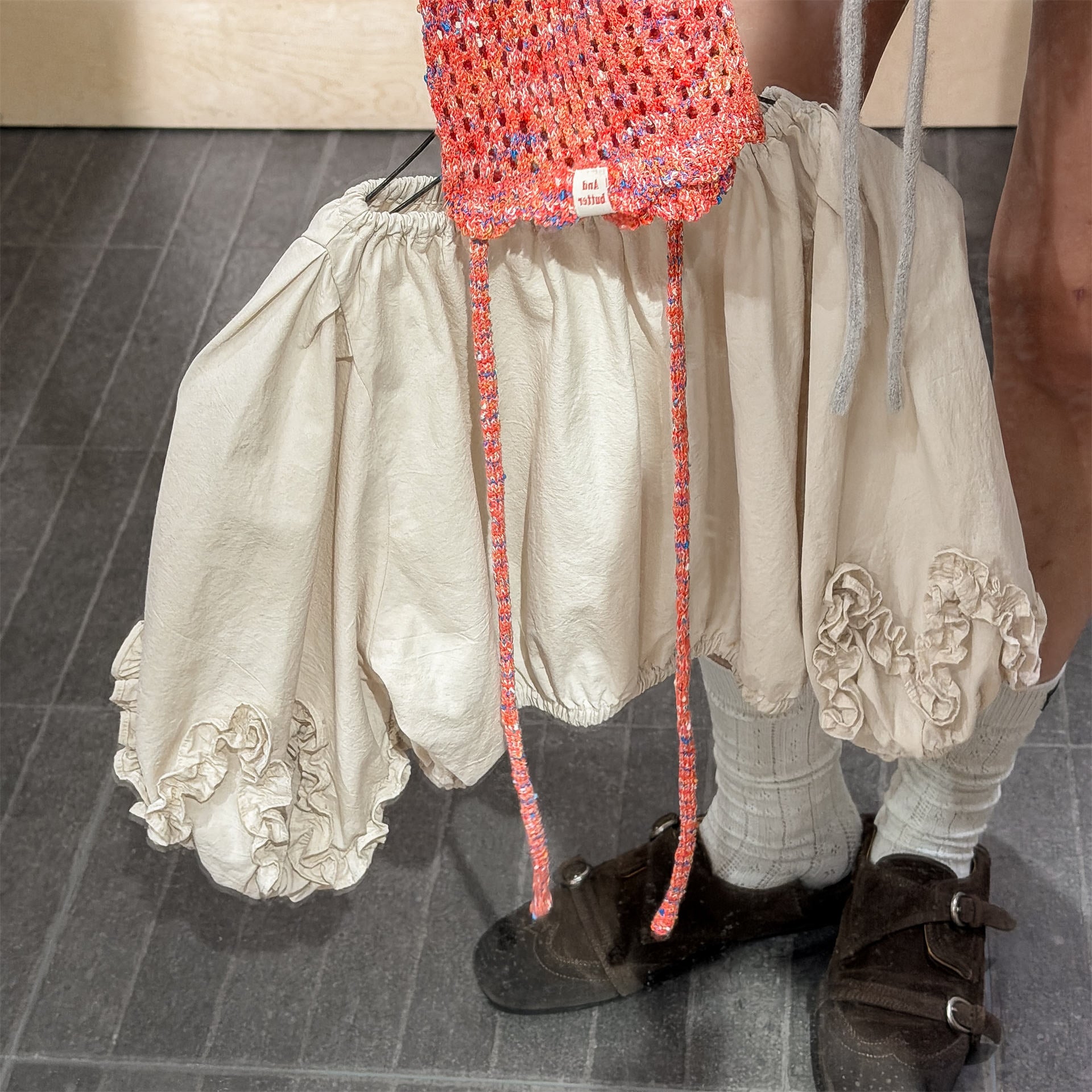 長袖シャツ・ブラウス Beige / 80cm Washed Cotton Puff Sleeve Shirt コットン パフスリーブ シャツ【mh0011951】