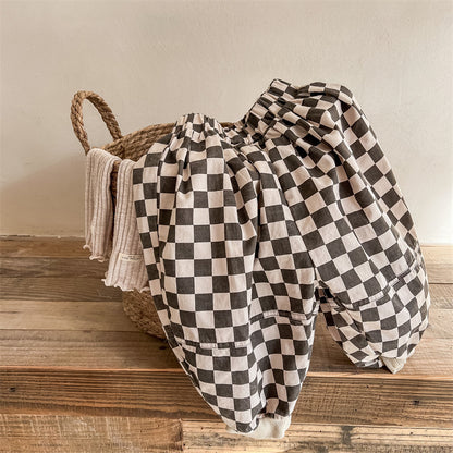 ロングパンツ・スウェットパンツ Black / 80cm Checkerboard Loose Harem Pants チェッカー柄 ルーズ ハーレムパンツ【mh0011999】