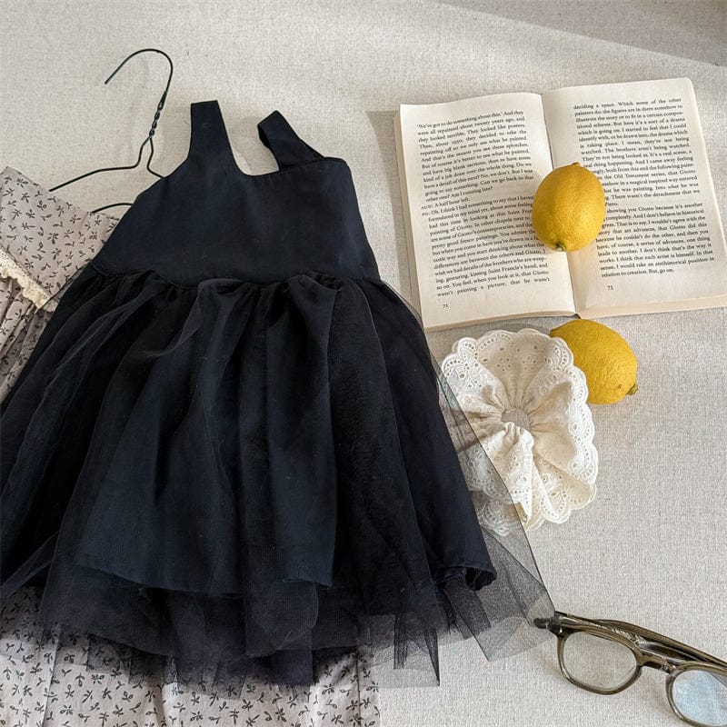 ノースリーブワンピース Black / 80cm ノースリーブチュールスカートワンピース【mh0009373】