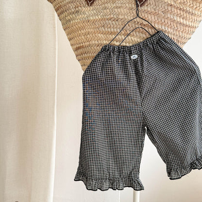 ロングパンツ・スウェットパンツ Black / 80cm チェックフリルクロップドパンツ【mh0009384】