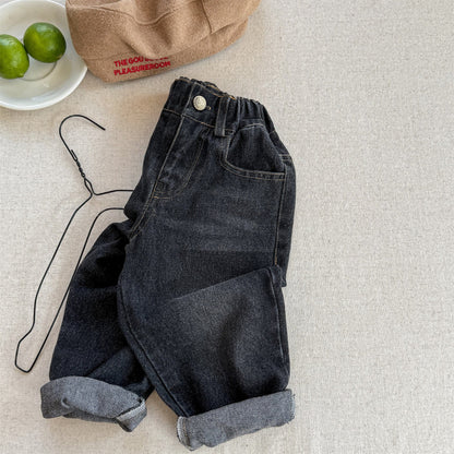 デニムパンツ Black / 80cm シンプルベーシックボーイフレンドデニムパンツジーンズ【mh0010626】