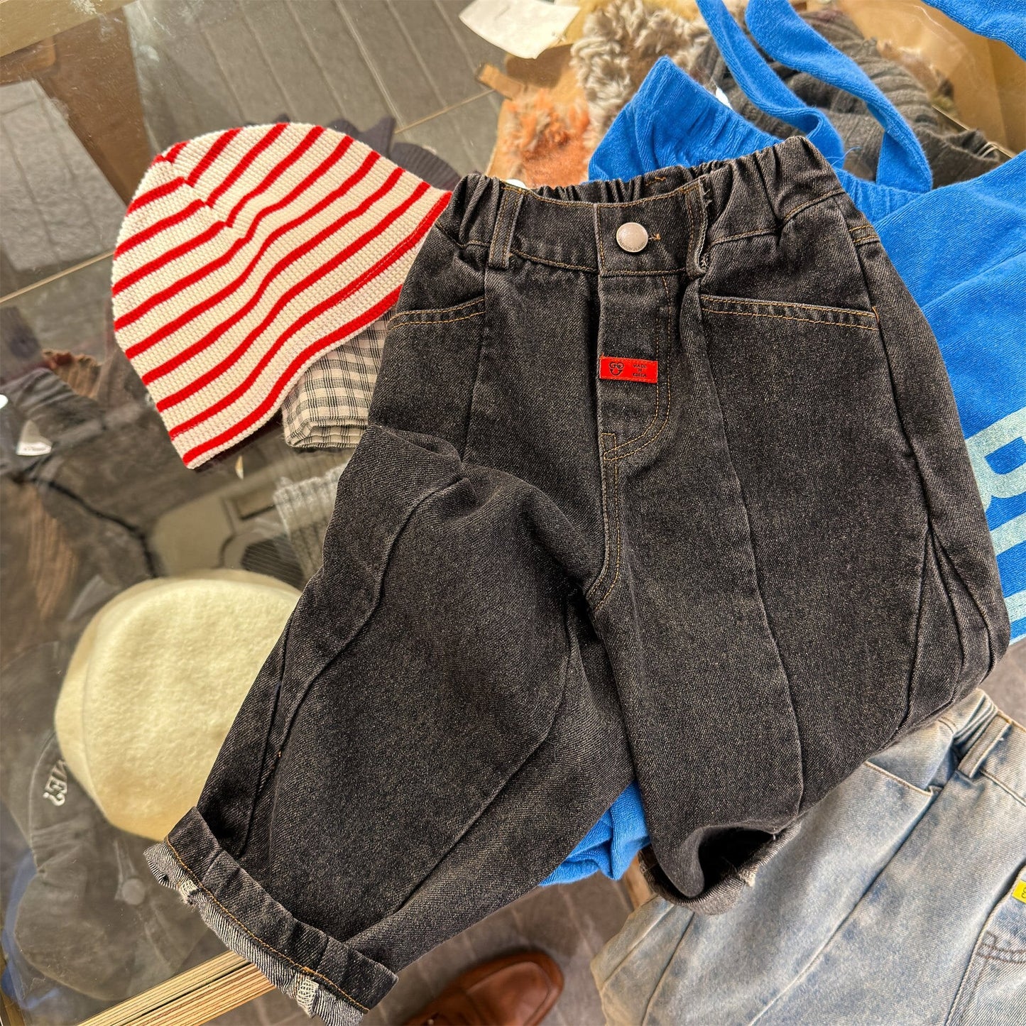 デニムパンツ Black / 80cm Spring Denim Tapered Pants デニム テーパードパンツ【mh0012082】