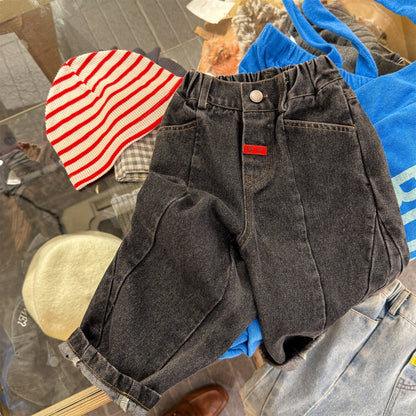 デニムパンツ Black / 80cm Spring Denim Tapered Pants デニム テーパードパンツ【mh0012082】