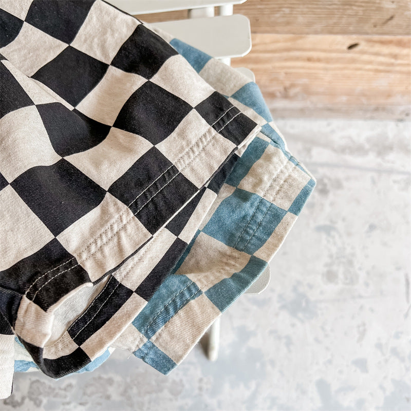 ハーフパンツ・ショートパンツ Block Check Loose Half Pants ブロックチェック ルーズ ハーフパンツ【mh0011993】