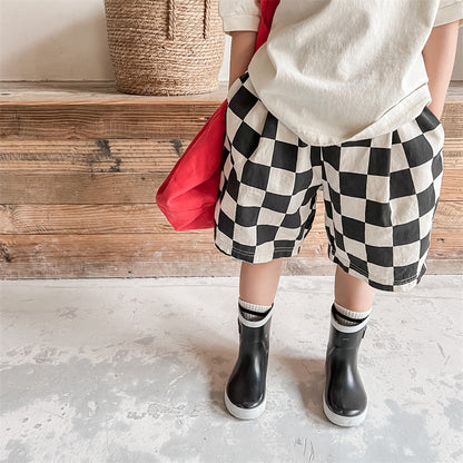 ハーフパンツ・ショートパンツ Block Check Loose Half Pants ブロックチェック ルーズ ハーフパンツ【mh0011993】