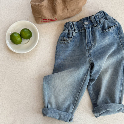 デニムパンツ Blue / 80cm シンプルベーシックボーイフレンドデニムパンツジーンズ【mh0010626】