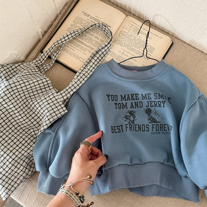 トレーナー・フーディ Blue / 80cm 長袖スウェットトレーナー 裏起毛 プリントロゴ入り カジュアルトップス【mh0011399】