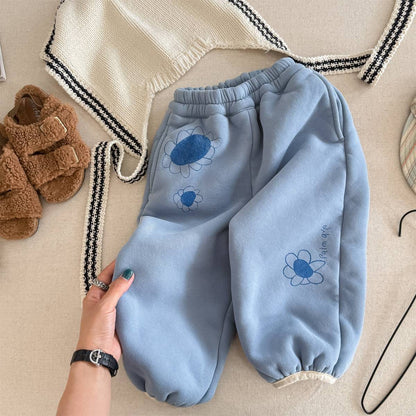 ロングパンツ・スウェットパンツ Blue / 80cm 裏起毛スウェットパンツ ロングパンツ 暖か長ズボン カジュアル【mh0011405】