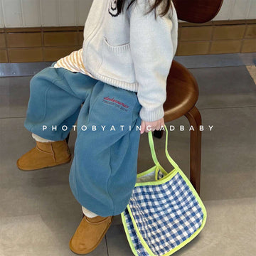 ロングパンツ・スウェットパンツ Blue / 80cm フリーススウェットパンツ ルーズシルエット あったか長ズボン【mh0011423】