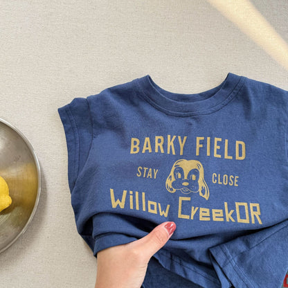 タンクトップ・キャミソール・ノースリーブトップス Blue / 80cm プリント半袖Tシャツ【mh0009535】