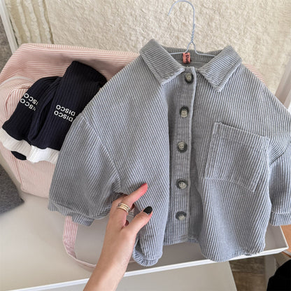 長袖シャツ・ブラウス Blue Gray / 80cm コーデュロイシャツジャケット シャツコート【mh0010804】