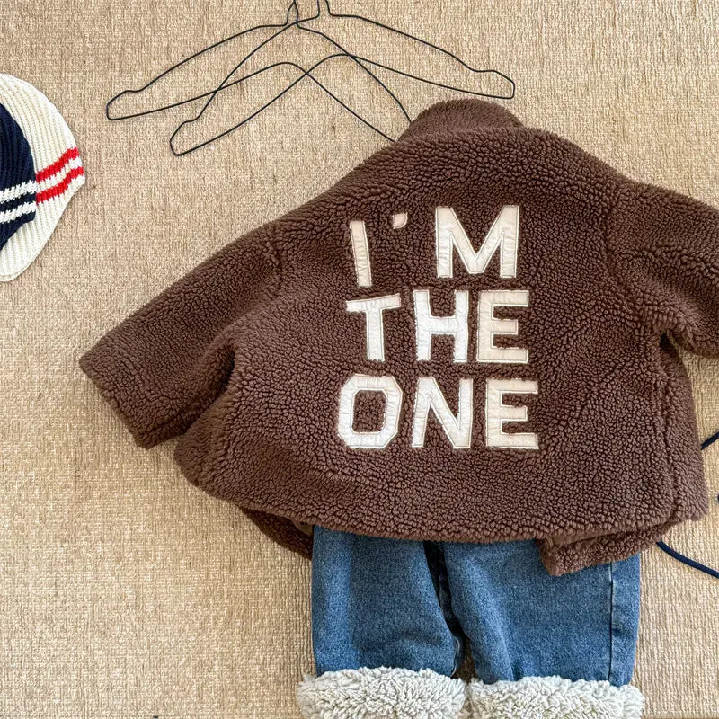 ショートコート・ジャケット・ジャンパー Brown / 12M  80CM キッズアウター バックレターロゴ刺繍ボアフリースジャケットコート【mh0008324】