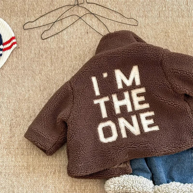 ショートコート・ジャケット・ジャンパー Brown / 80cm 9-12M キッズアウター バックレターロゴボアフリーススタンドカラーコートジャケット 2カラー【mh0007550】