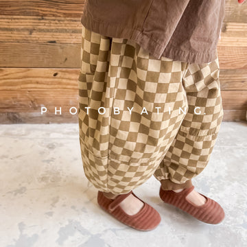 ロングパンツ・スウェットパンツ Checkerboard Loose Harem Pants チェッカー柄 ルーズ ハーレムパンツ【mh0011999】