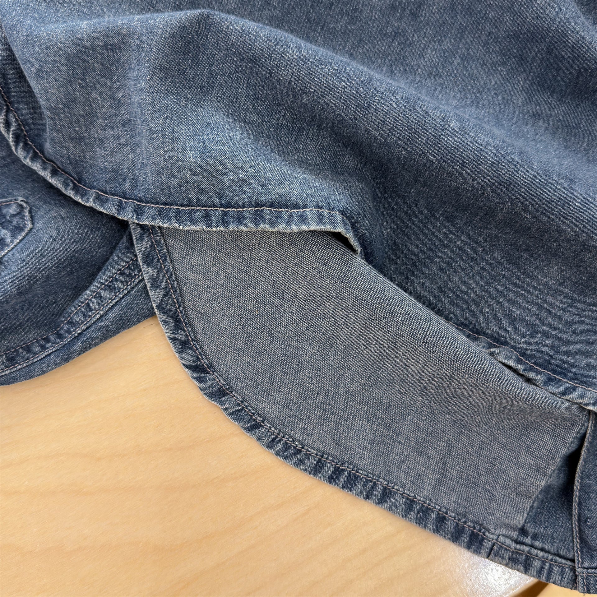 長袖シャツ・ブラウス Children's Denim Patch Shirt デニムパッチワークシャツ【mh0011947】