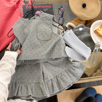 ノースリーブセットアップ Children's Vest Capri Pants Set セットアップ カプリパンツ【mh0011946】