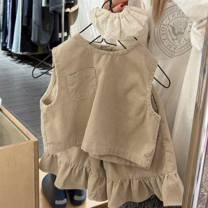 ノースリーブセットアップ Children's Vest Capri Pants Set セットアップ カプリパンツ【mh0011946】