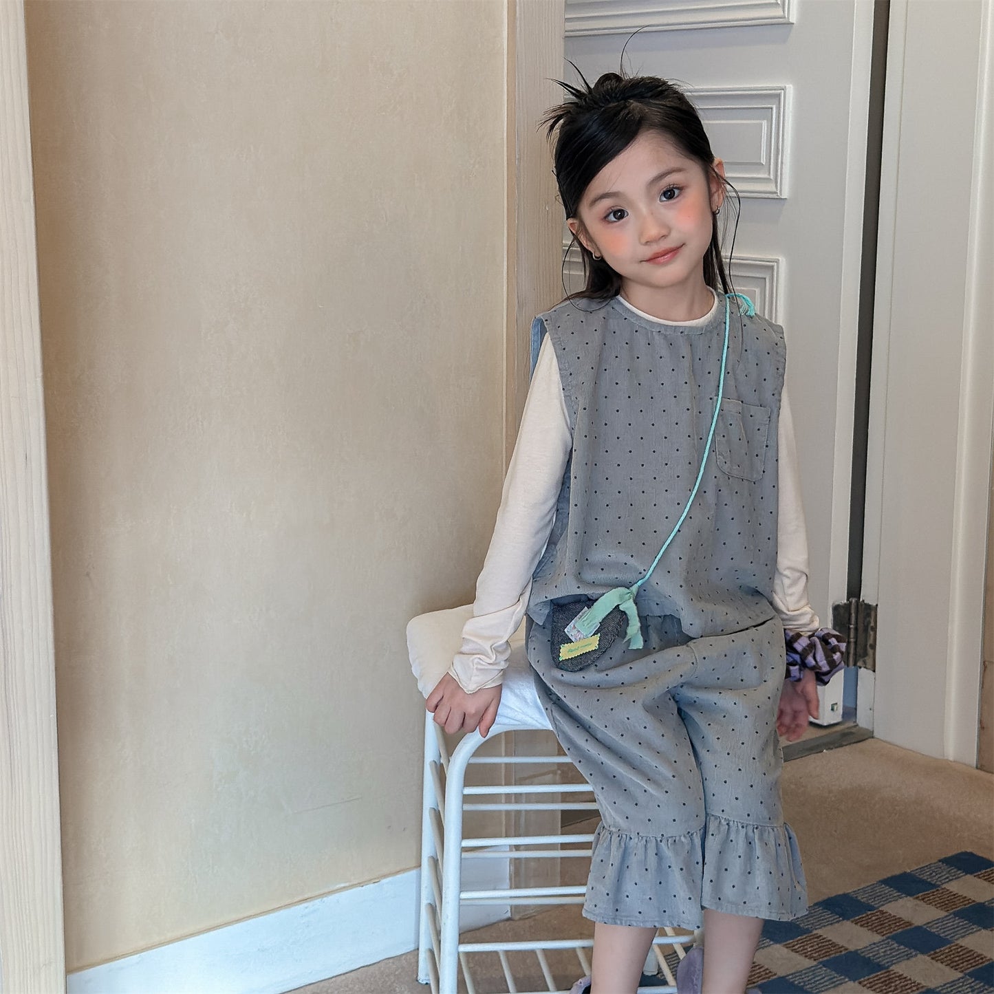 ノースリーブセットアップ Children's Vest Capri Pants Set セットアップ カプリパンツ【mh0011946】