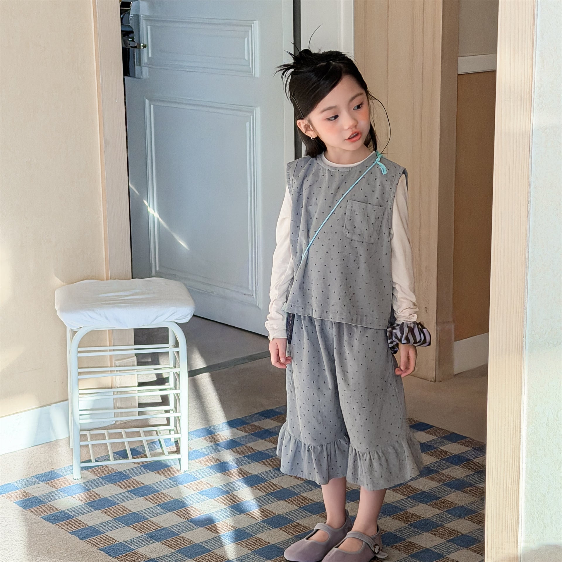 ノースリーブセットアップ Children's Vest Capri Pants Set セットアップ カプリパンツ【mh0011946】