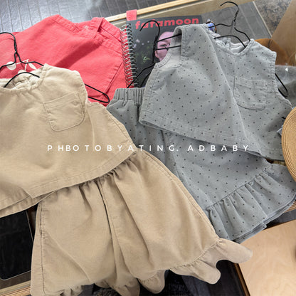 ノースリーブセットアップ Children's Vest Capri Pants Set セットアップ カプリパンツ【mh0011946】