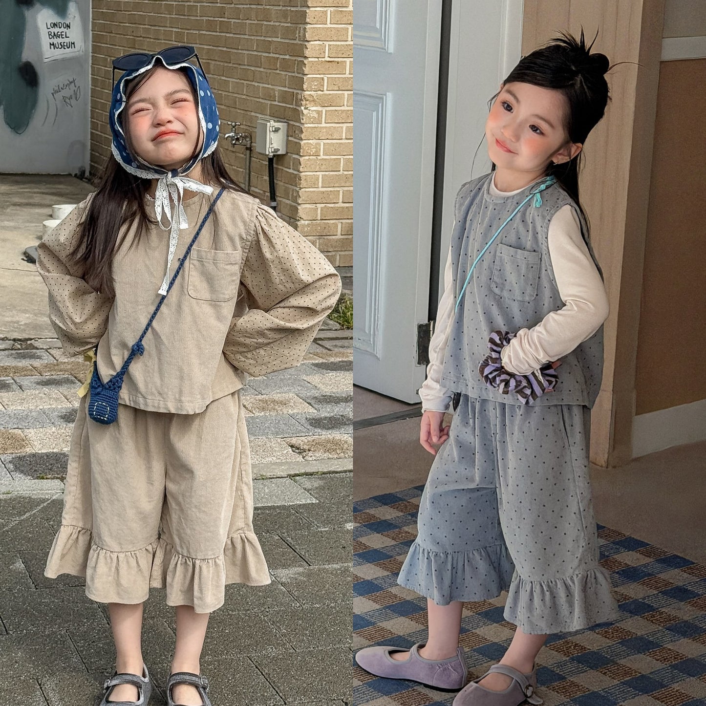 ノースリーブセットアップ Children's Vest Capri Pants Set セットアップ カプリパンツ【mh0011946】