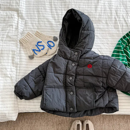 ショートコート・ジャケット・ジャンパー Dark Gray / 12M  80CM キッズアウター ブロックキルティングフーディジャケットコート【mh0008442】