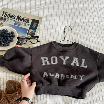 トレーナー・フーディ Dark Gray / 12M  80CM キッズトップス レターロゴプリント裏フリースドルマンスリーブ長袖スウェットシャツ【mh0008458】