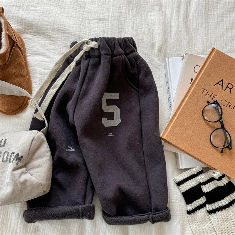 ロングパンツ・スウェットパンツ Dark Gray / 12M  80CM キッズパンツ ロゴプリント裏フリースロングスウェットパンツ【mh0008465】