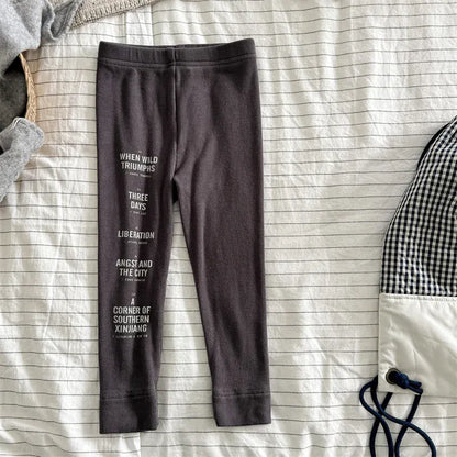 レギンスパンツ Dark Gray / 12M  80CM キッズパンツ レターロゴプリントレギンスパンツ【mh0008719】