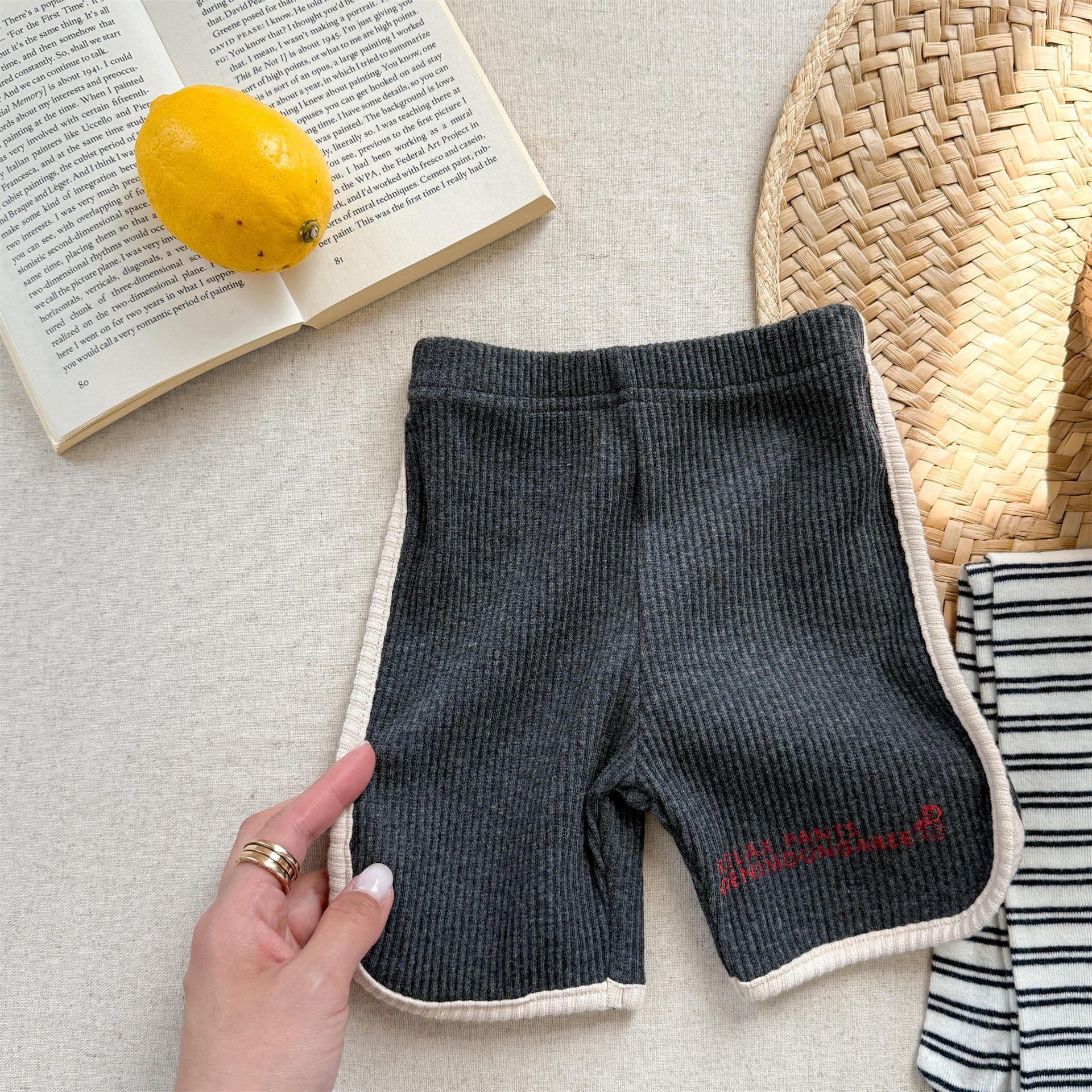 ハーフパンツ・ショートパンツ Dark Gray / 80cm バイピングショートレギンスパンツ【mh0010137】