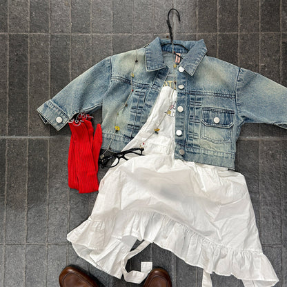 ショートコート・ジャケット・ジャンパー Embroidered Denim Jacket 刺繍 デニムジャケット【mh0012124】