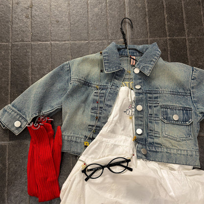 ショートコート・ジャケット・ジャンパー Embroidered Denim Jacket 刺繍 デニムジャケット【mh0012124】