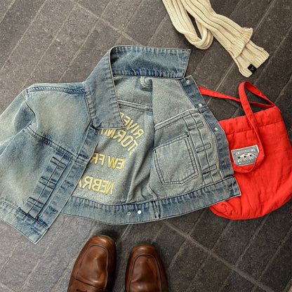 ショートコート・ジャケット・ジャンパー Embroidered Denim Jacket 刺繍 デニムジャケット【mh0012124】