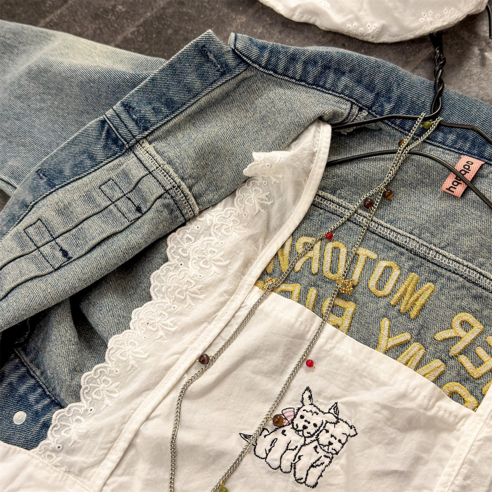 ショートコート・ジャケット・ジャンパー Embroidered Denim Jacket 刺繍 デニムジャケット【mh0012124】