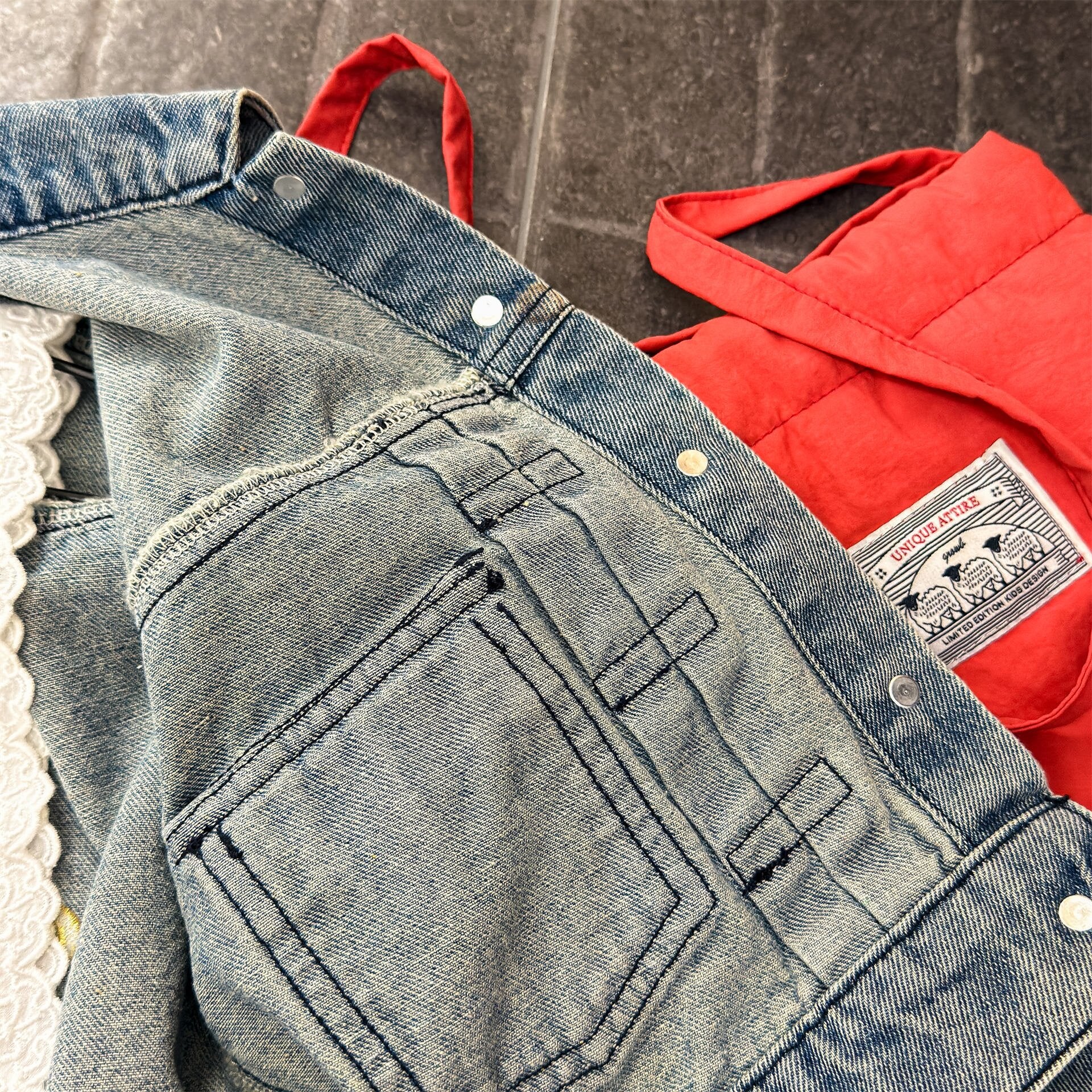 ショートコート・ジャケット・ジャンパー Embroidered Denim Jacket 刺繍 デニムジャケット【mh0012124】