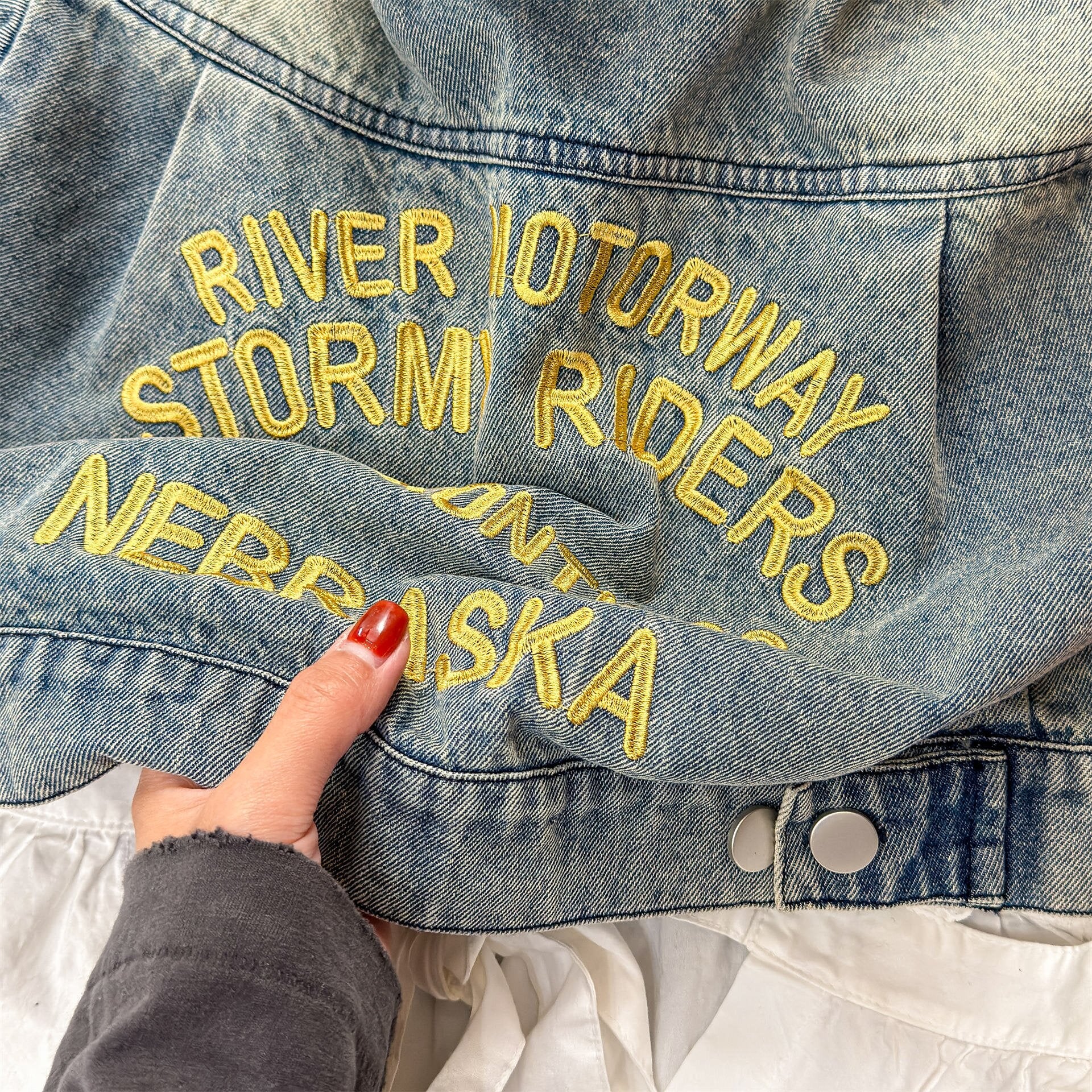 ショートコート・ジャケット・ジャンパー Embroidered Denim Jacket 刺繍 デニムジャケット【mh0012124】