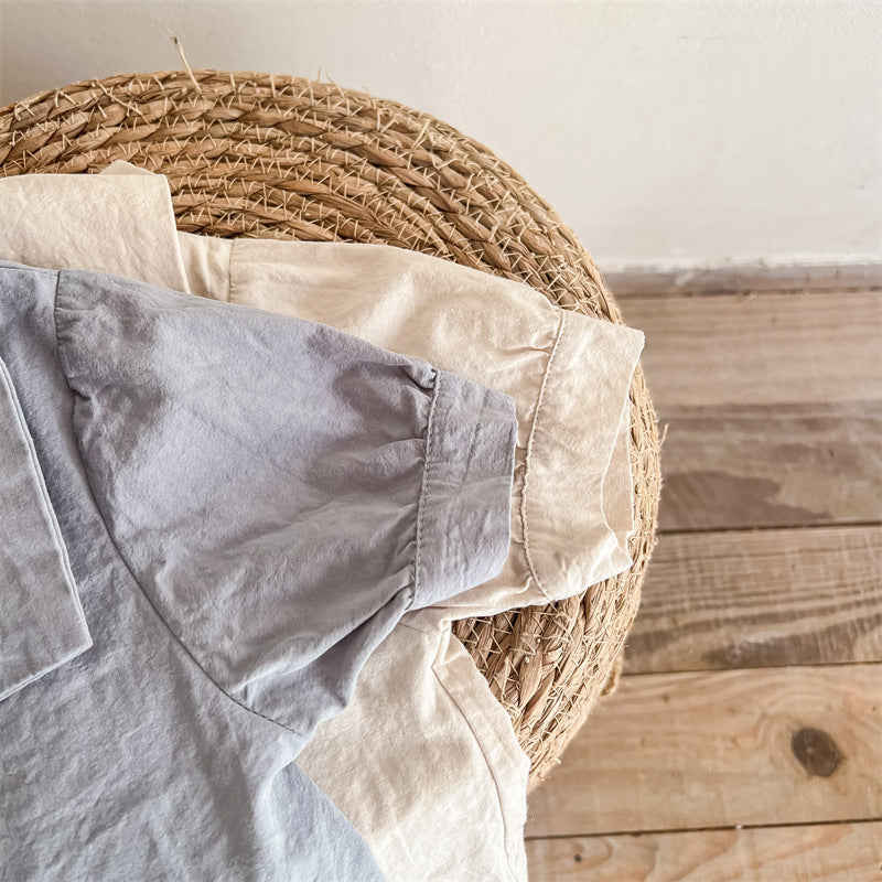 半袖シャツ・ブラウス Embroidered Large Lapel Linen Shirt 刺繍 ビッグカラー リネンシャツ【mh0011998】