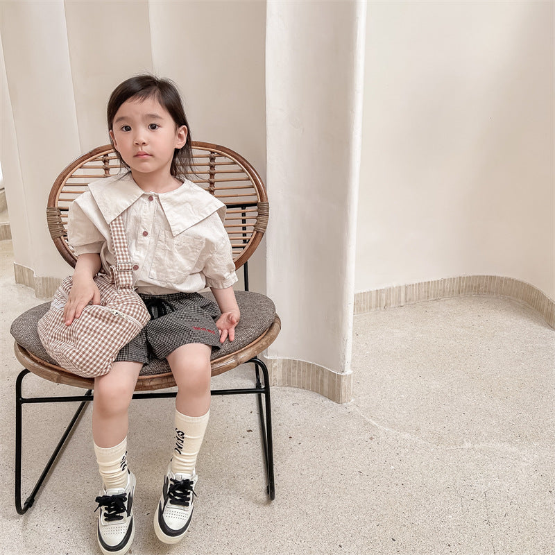 半袖シャツ・ブラウス Embroidered Large Lapel Linen Shirt 刺繍 ビッグカラー リネンシャツ【mh0011998】