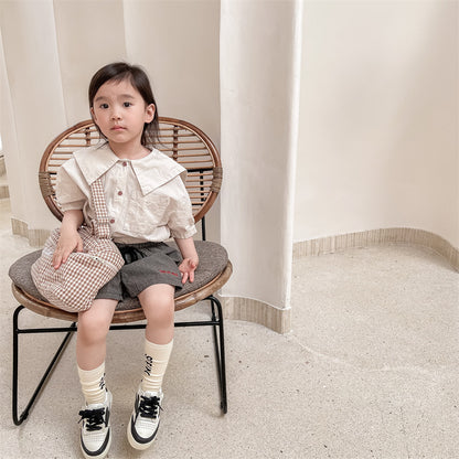 半袖シャツ・ブラウス Embroidered Large Lapel Linen Shirt 刺繍 ビッグカラー リネンシャツ【mh0011998】